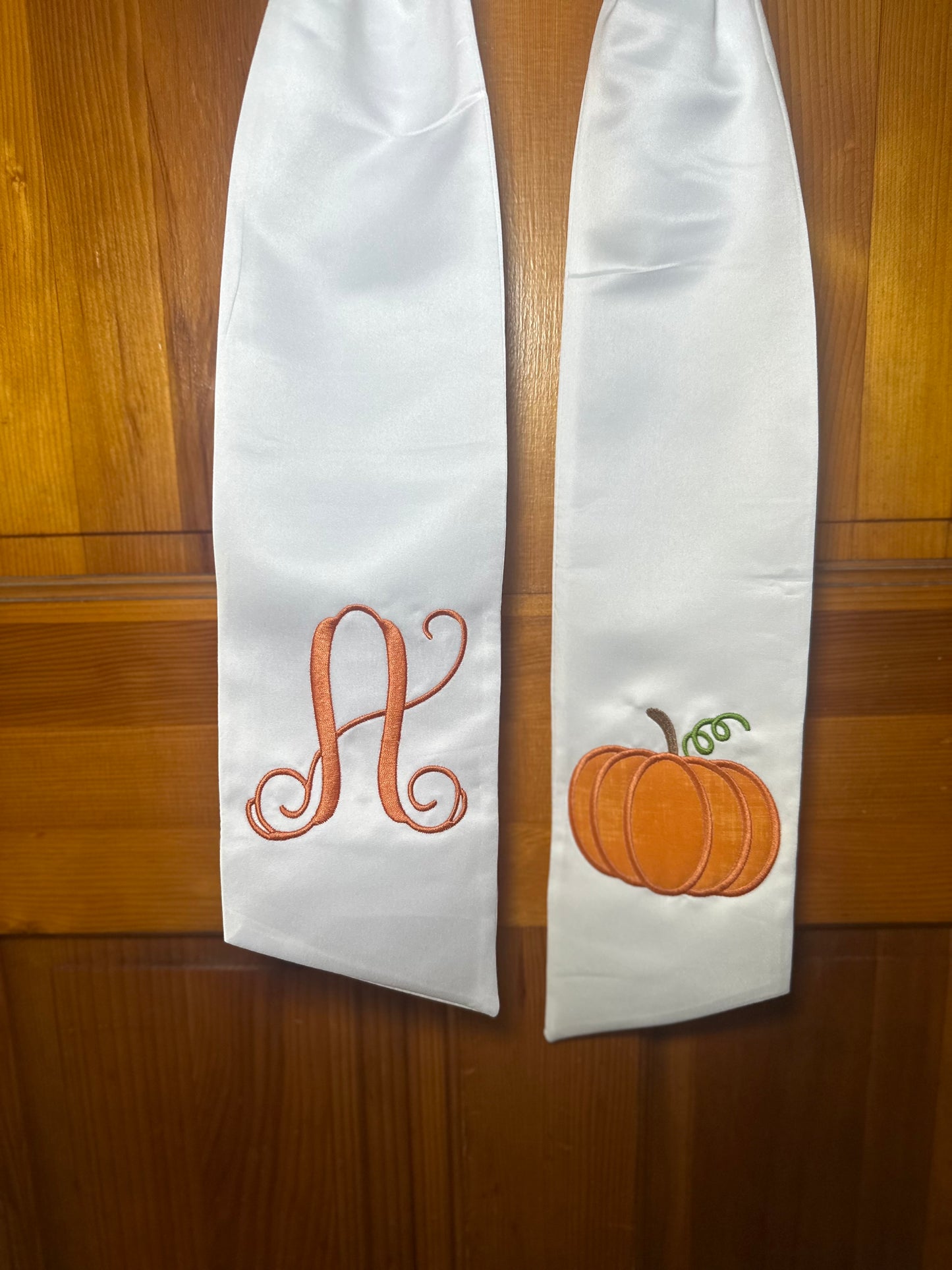 Pumpkin wreath sash (sash only)