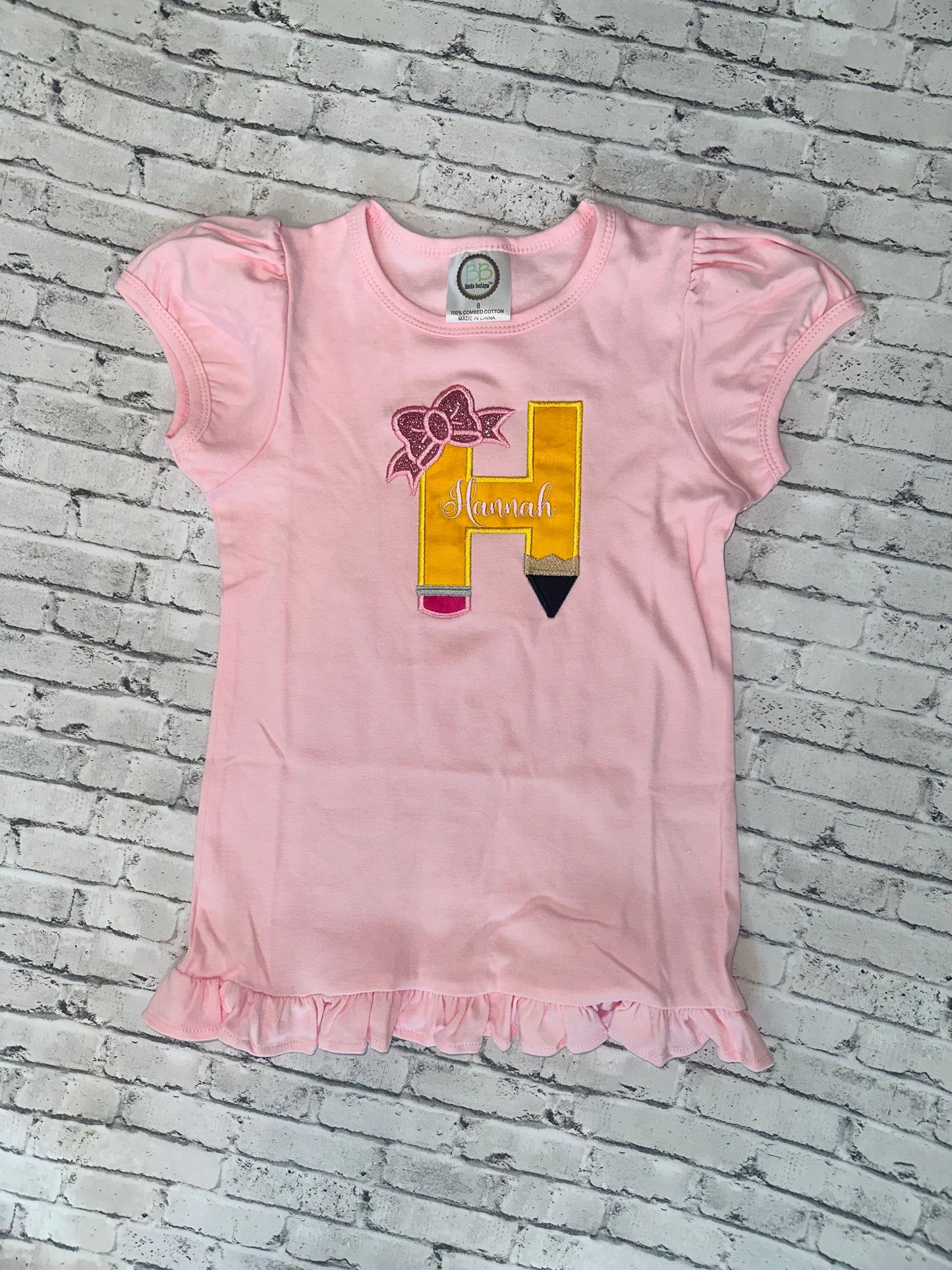 Pencil applique tee