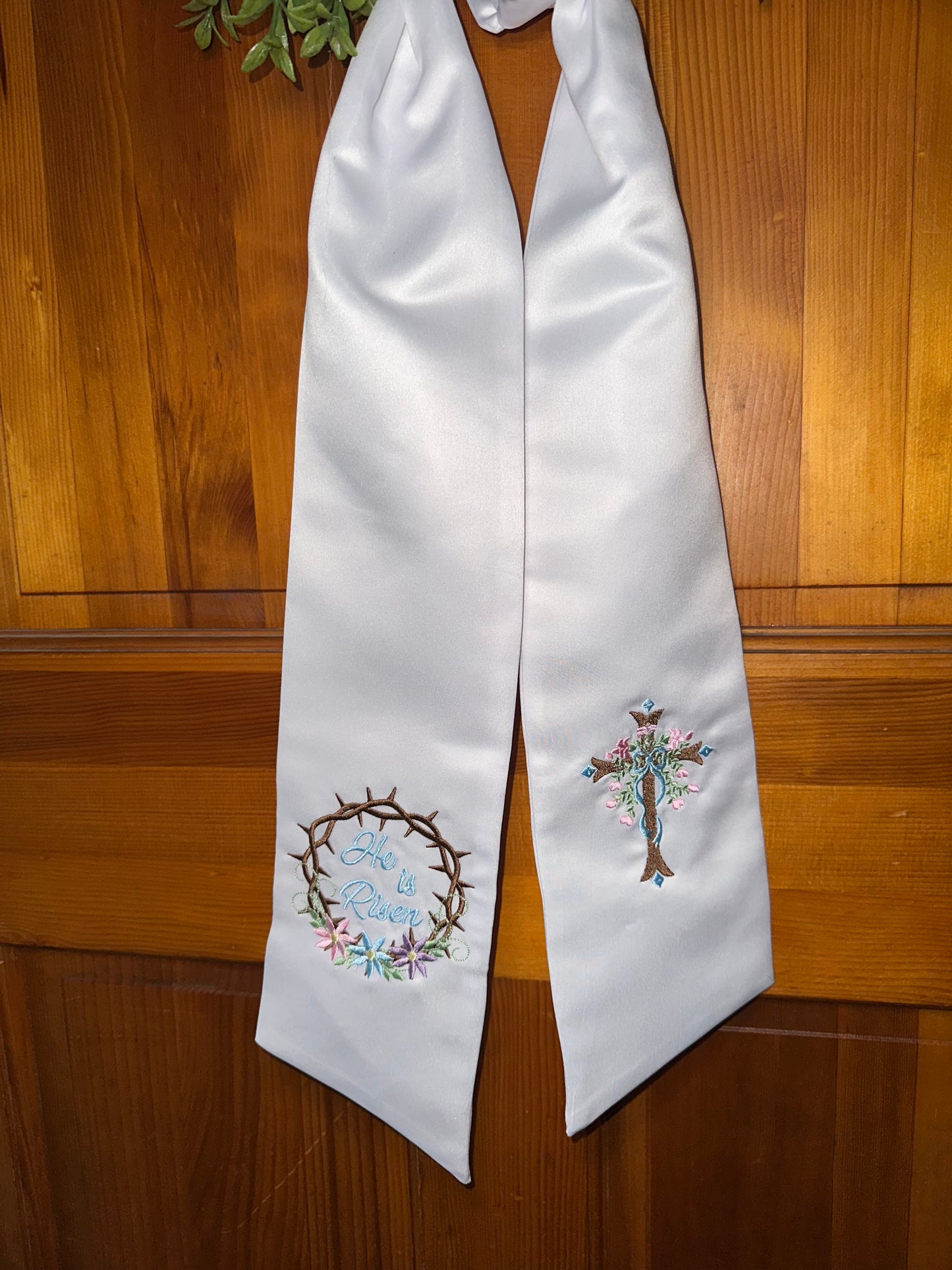 He is Risen, Cross wreath sash (sash only)