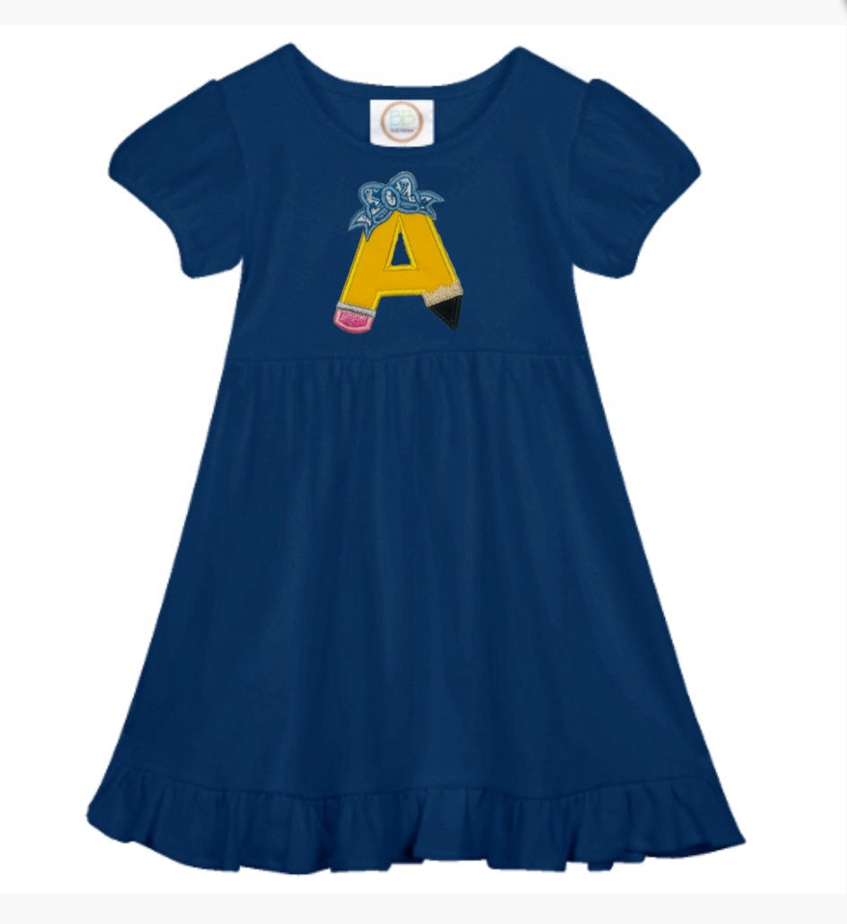 Pencil applique empire dress