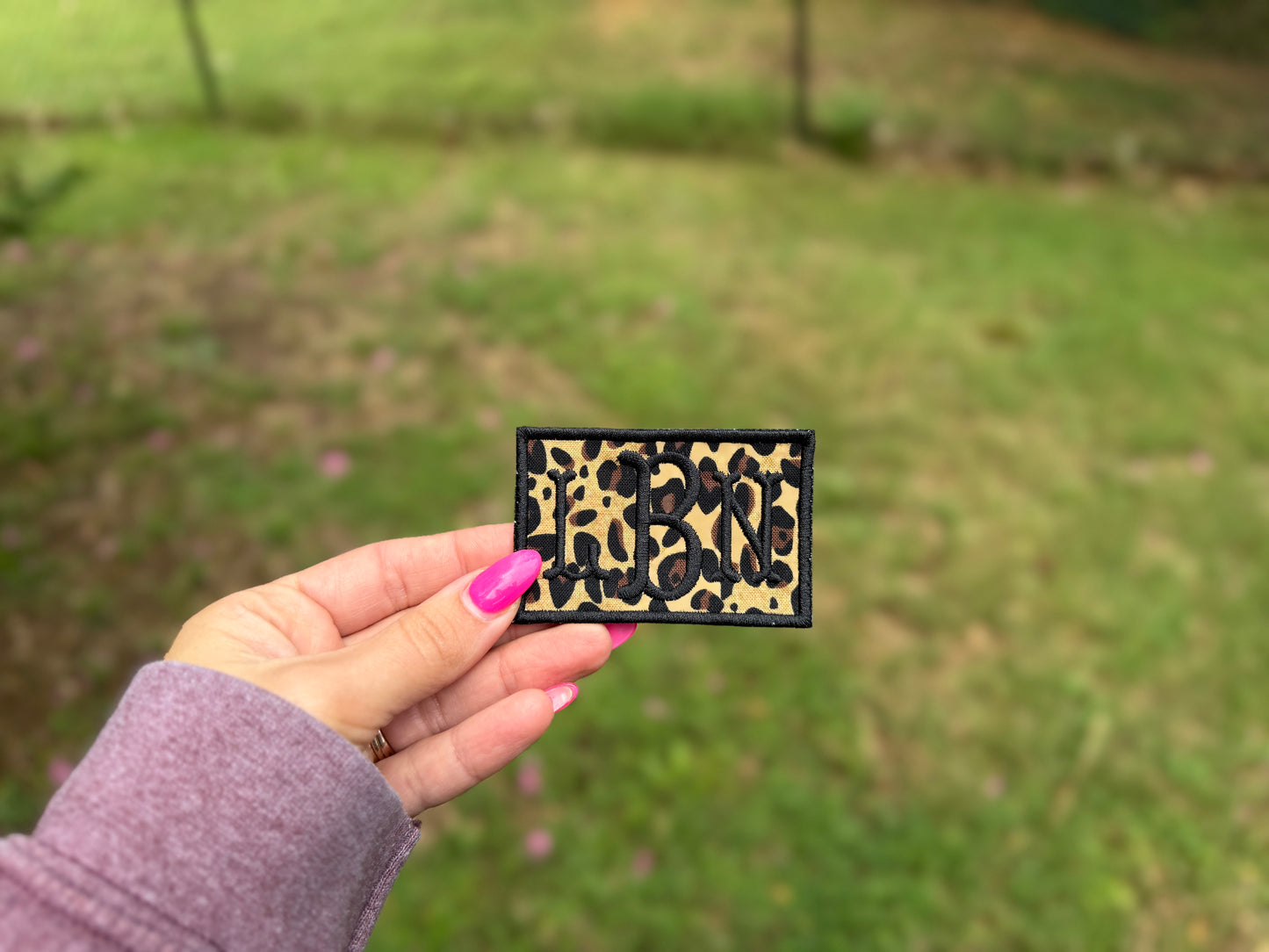 Scalloped monogram Velcro patches