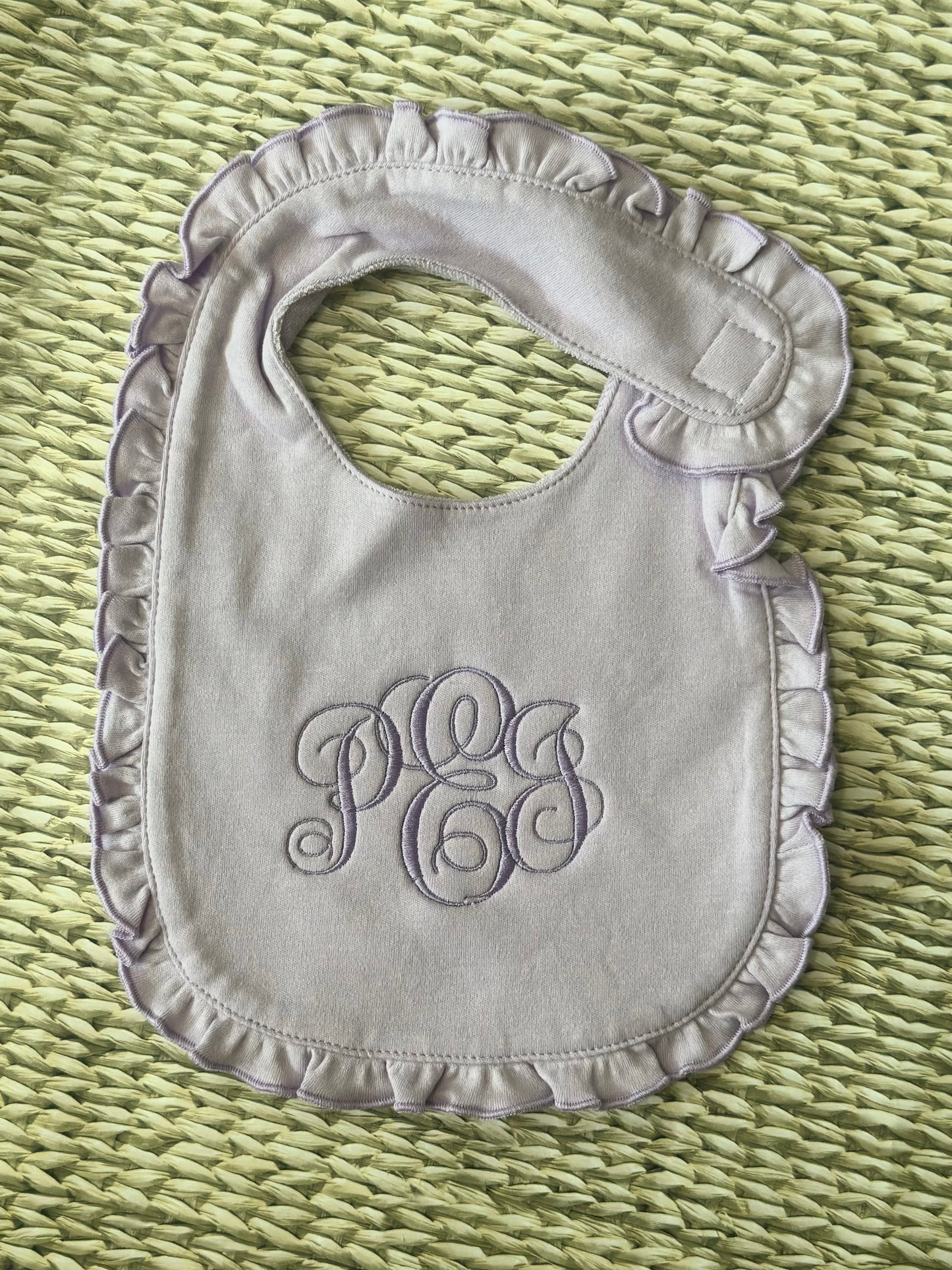 Monogrammed Ruffle Bib