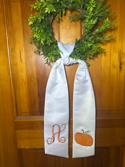 Pumpkin wreath sash (sash only)