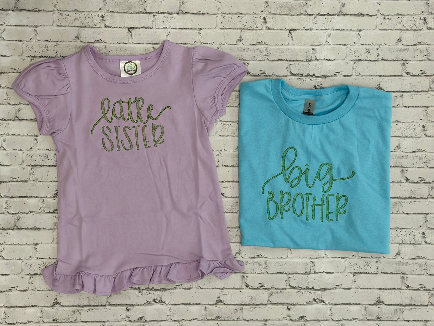 Little/Big Sister/Brother sketch embroidered shirts