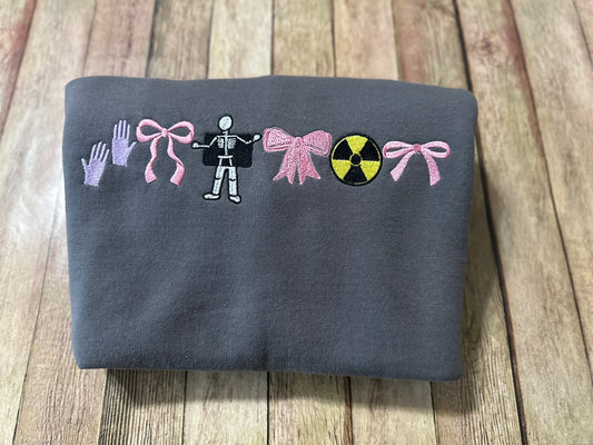 Radiology & bows embroidered tee or sweatshirt