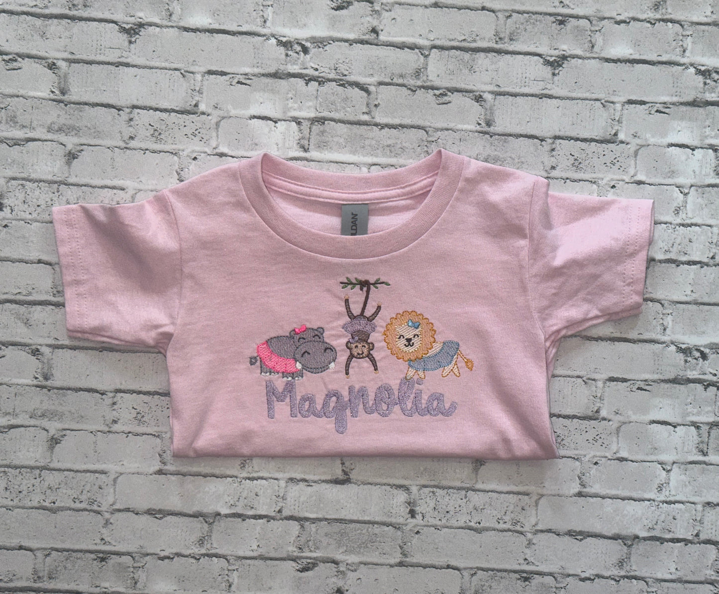 Zoo animal with tutu ruffle/unisex tee