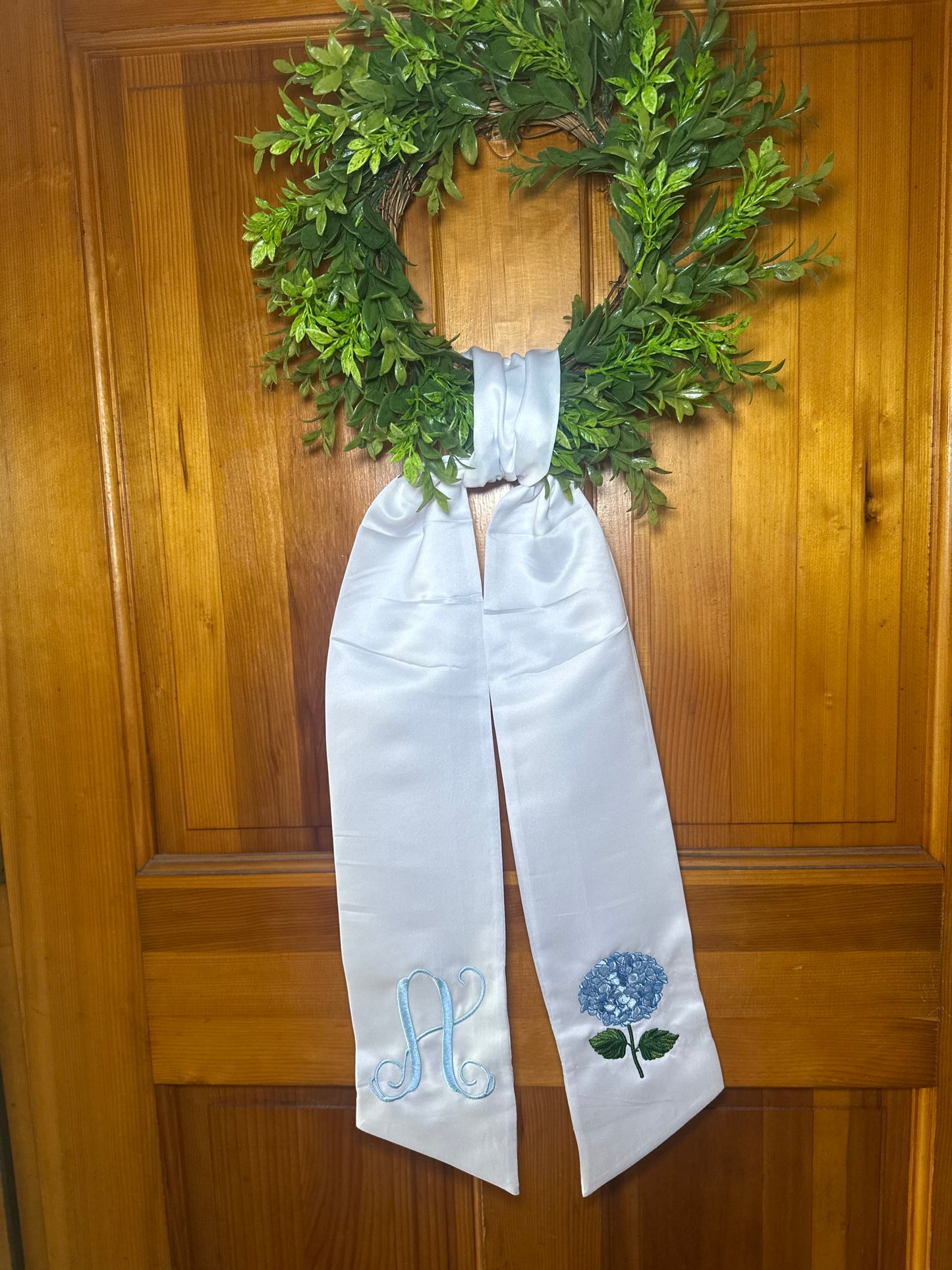 Hydrangea wreath sash (sash only)