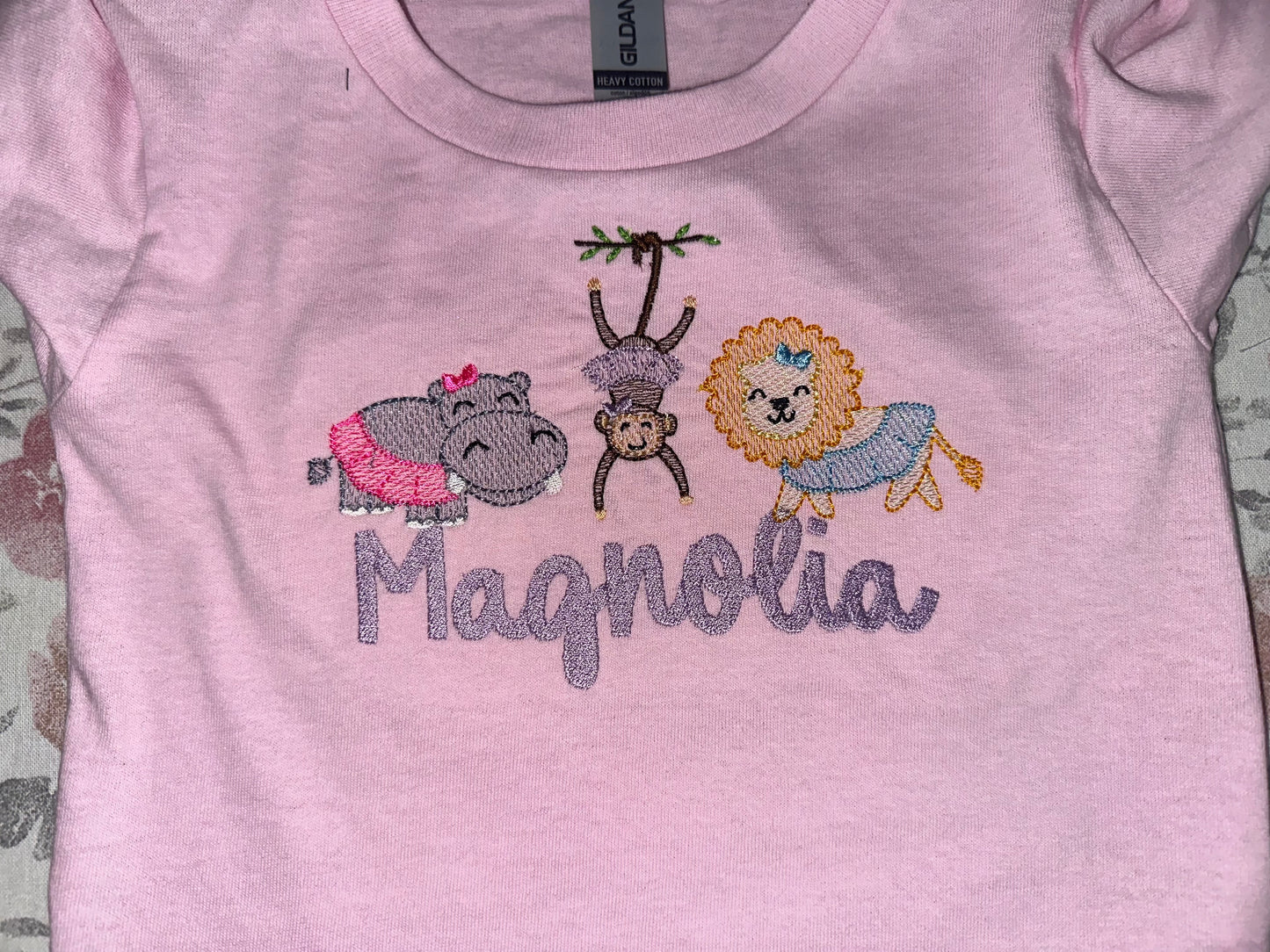 Zoo animal with tutu ruffle/unisex tee