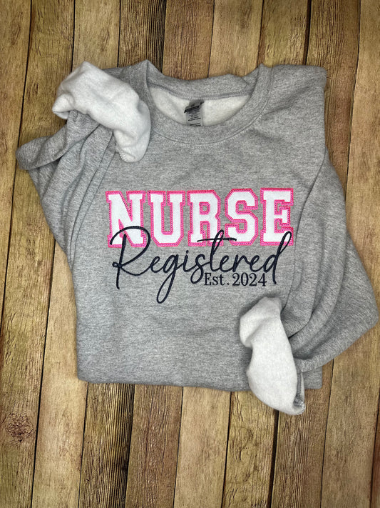 Registered Nurse Applique sweatshirt