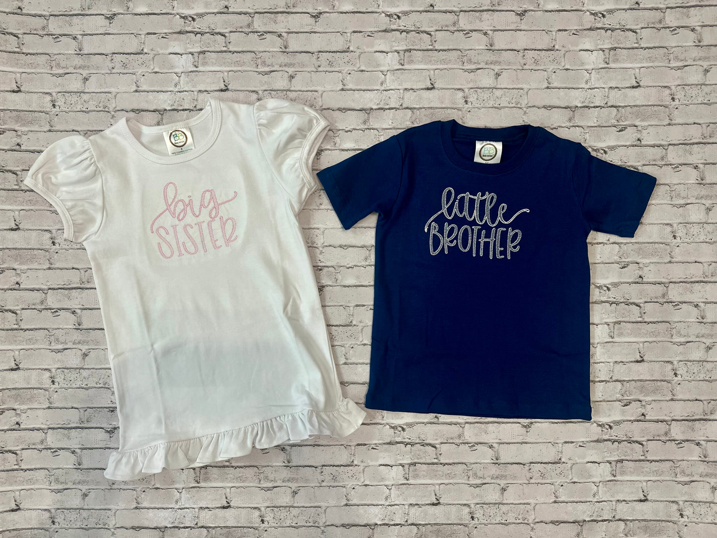 Little/Big Sister/Brother sketch embroidered shirts