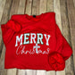 Merry Christmas applique glitter tee & sweatshirt