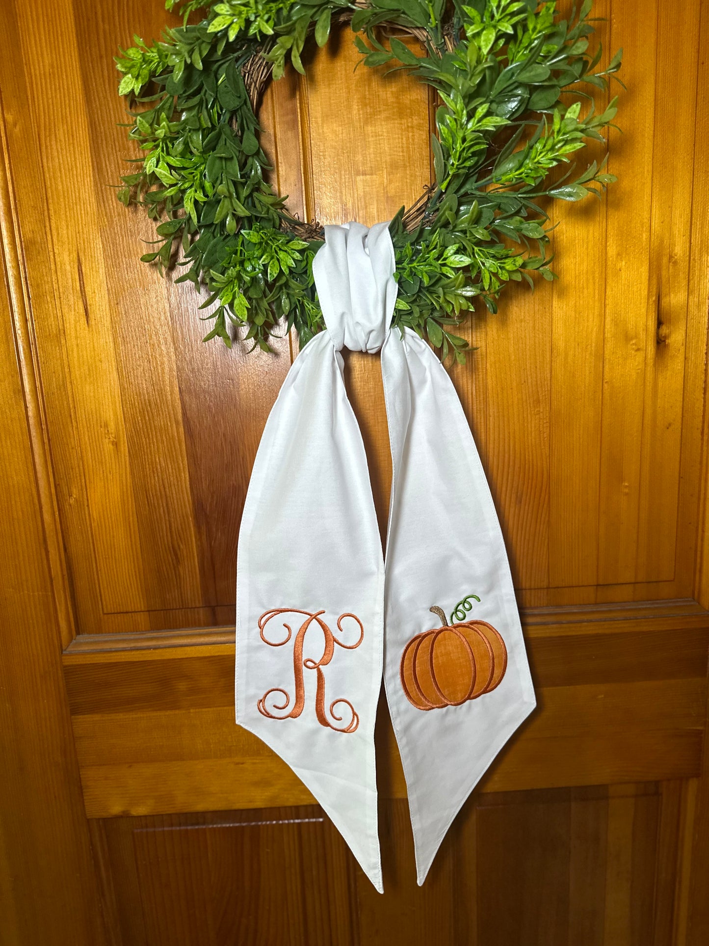 Pumpkin wreath sash (sash only)