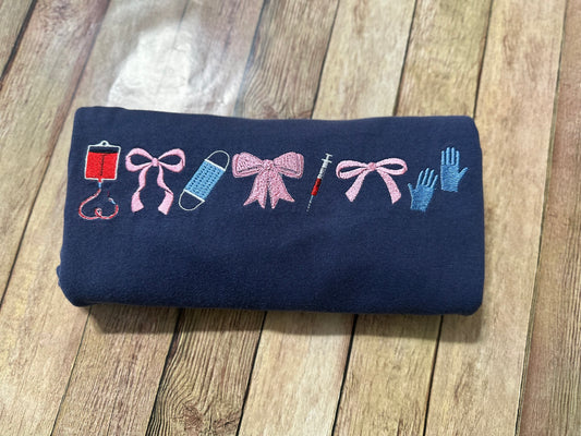 Infusion & bows embroidered tee or sweatshirt