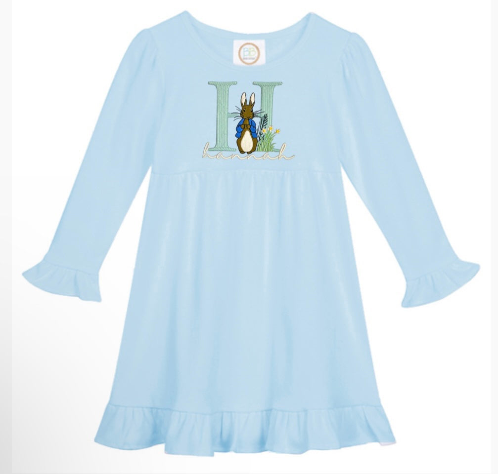Peter Rabbit Empire Long sleeve waist ruffle dress