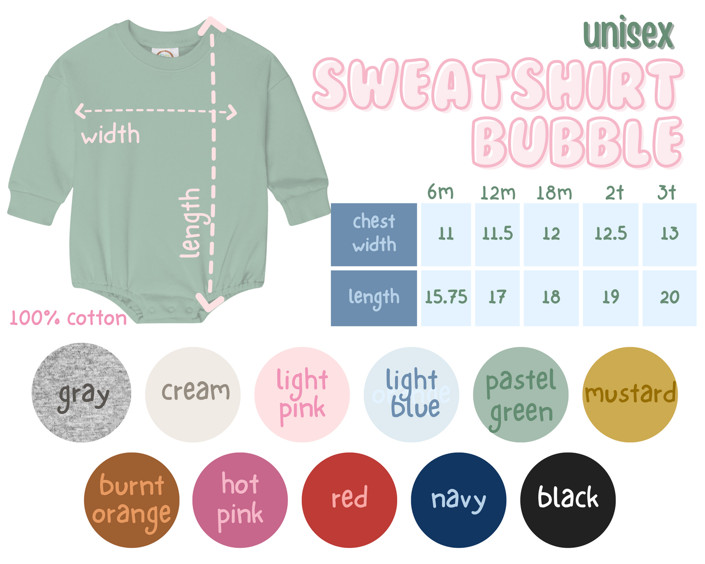 Simple embroidered name sweatshirt bubble