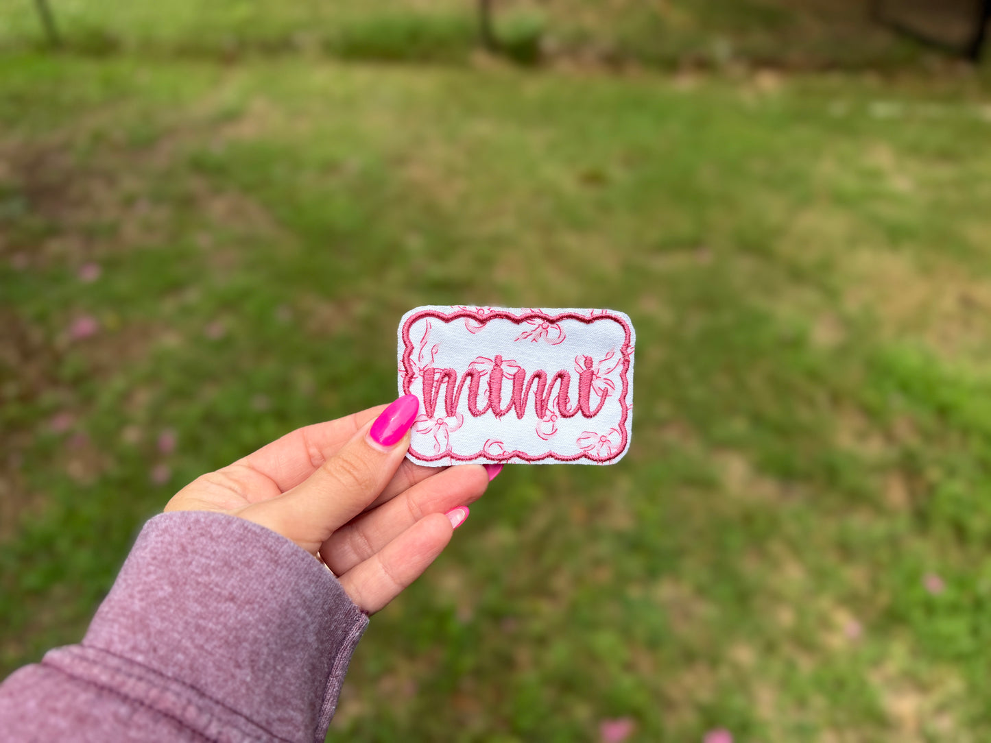 Scalloped monogram Velcro patches