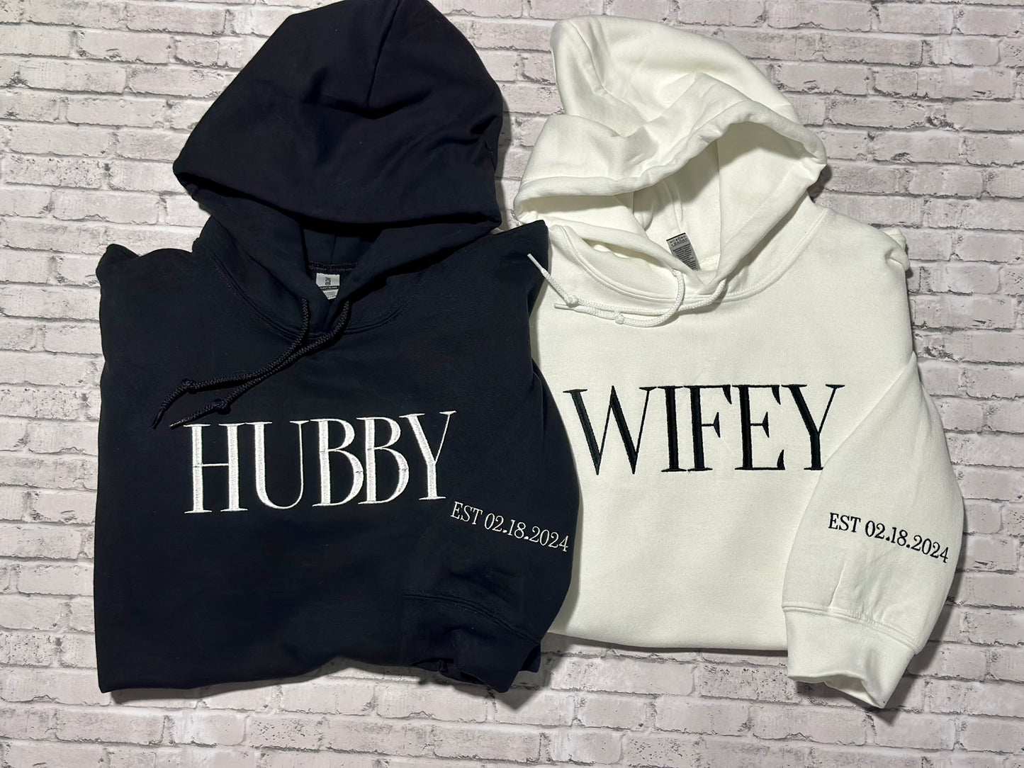 Embroidered Hubby/Wifey shirts