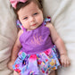 Monogramed lavender floral romper