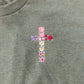 Floral embroidered cross pocket size