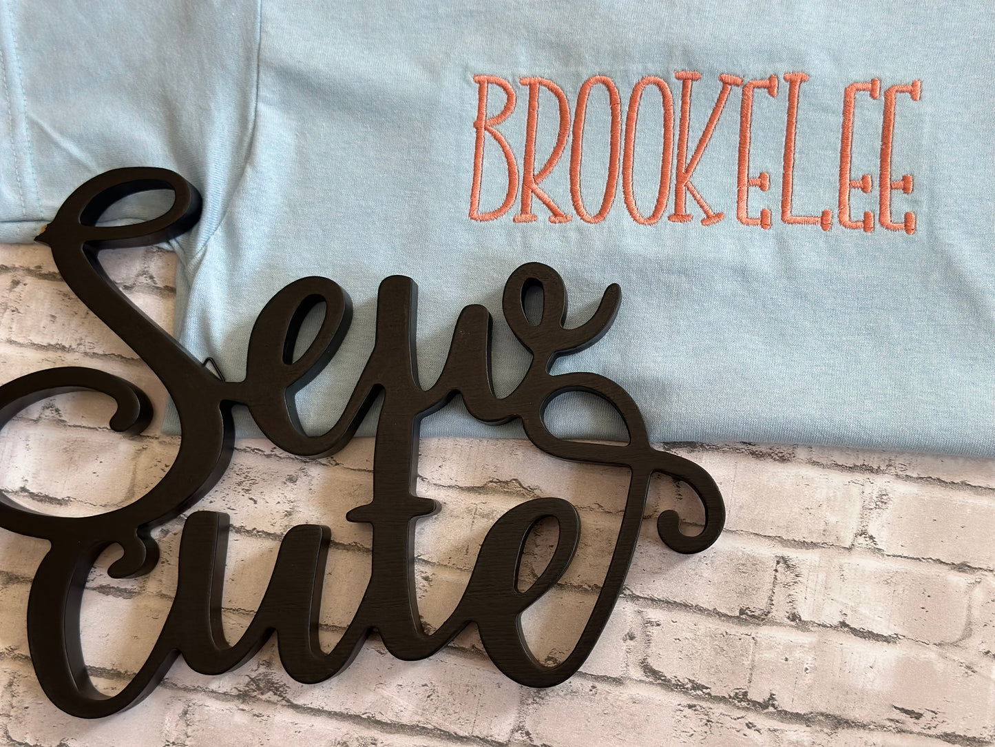 Simple embroidered name tee