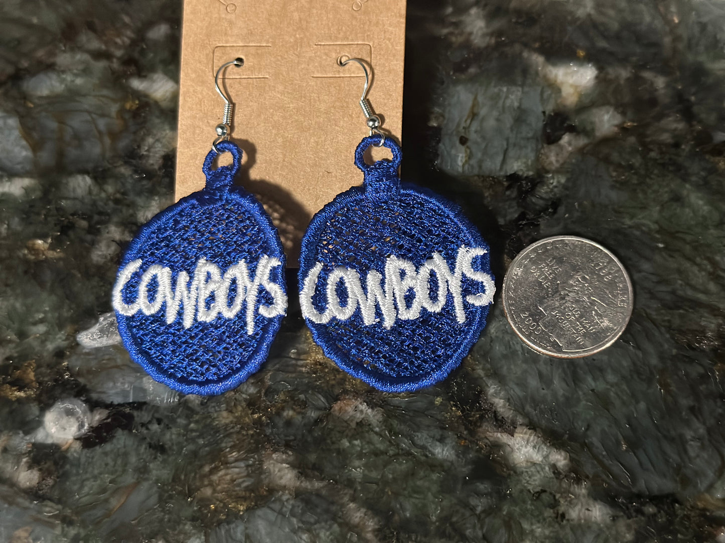 Cowboys FSL embroidered earrings