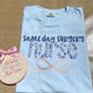 Floral appliqué same day surgery Nurse embroidered bow tee or sweatshirt