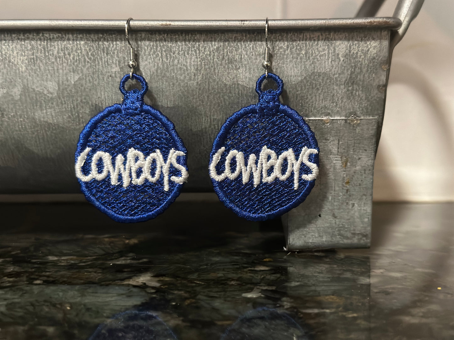 Cowboys FSL embroidered earrings