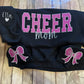 Cheer mom appliqué sweatshirt with side bows
