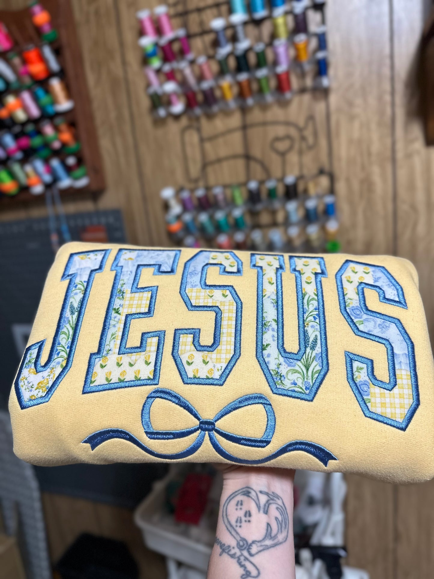 Jesus appliqué tee or sweatshirt