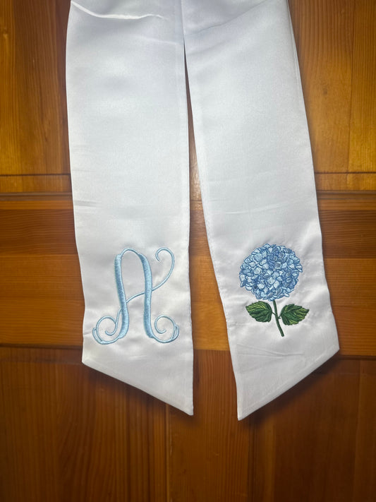 Hydrangea wreath sash (sash only)