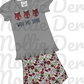 Embroidered Hog Ruffle tee and Bummie set