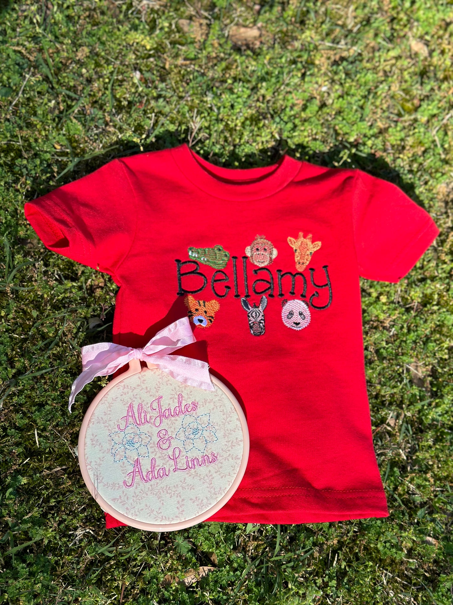Zoo animal tee/ruffle tee