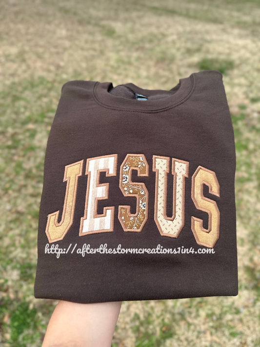 Neutral Jesus appliqué tee or sweatshirt