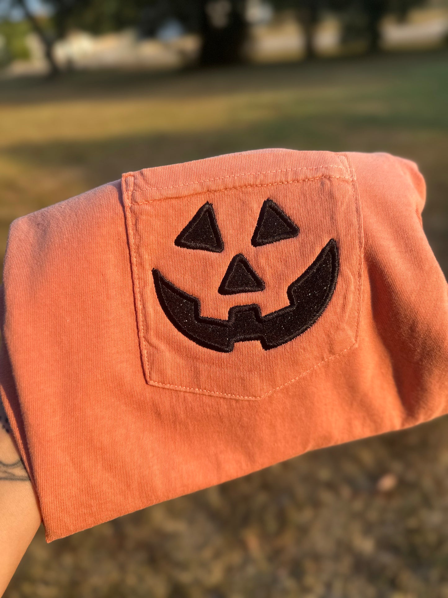 Jack o lanterns CC pocket tee