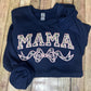Navy rose & plaid mama applique tee or sweatshirt