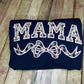 Navy rose & plaid mama applique tee or sweatshirt