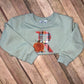 Intial pumpkin applique Sweatshirt Bubble