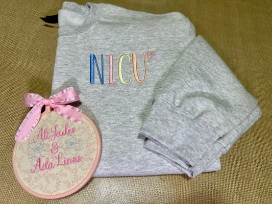 NICU muti pastel tee or sweatshirt