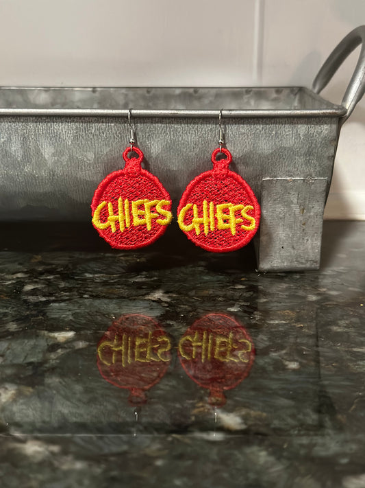 Chiefs FSL embroidered earrings