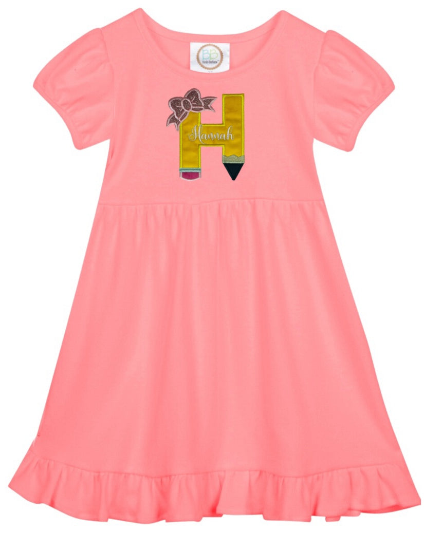 Pencil applique empire dress