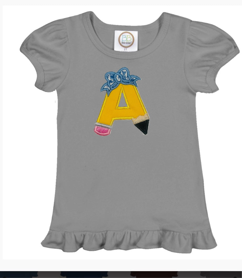 Pencil applique tee